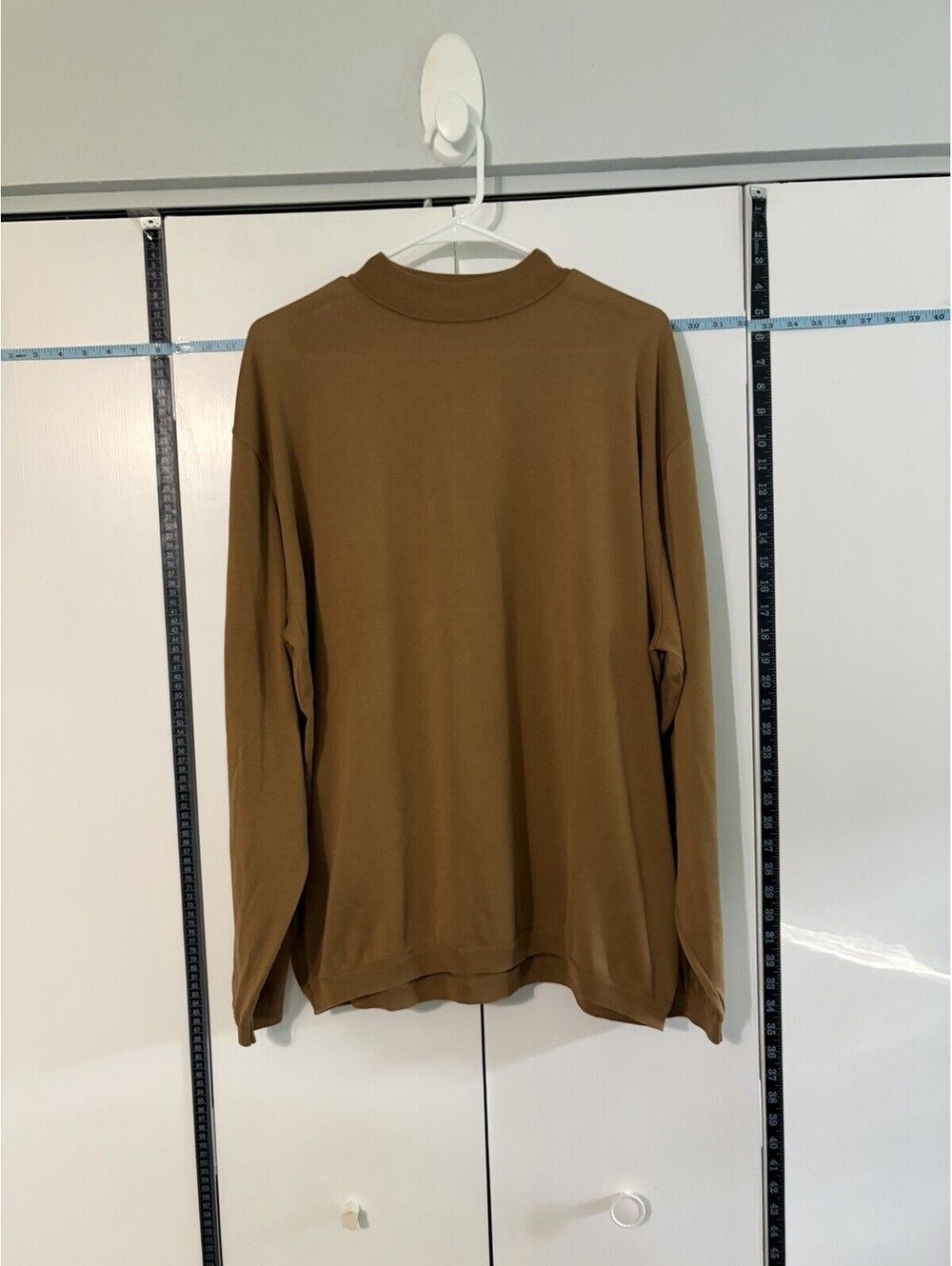 Maus & Hoffman Fine Romano Cotton Mock Neck Long Sleeve Brown XXL